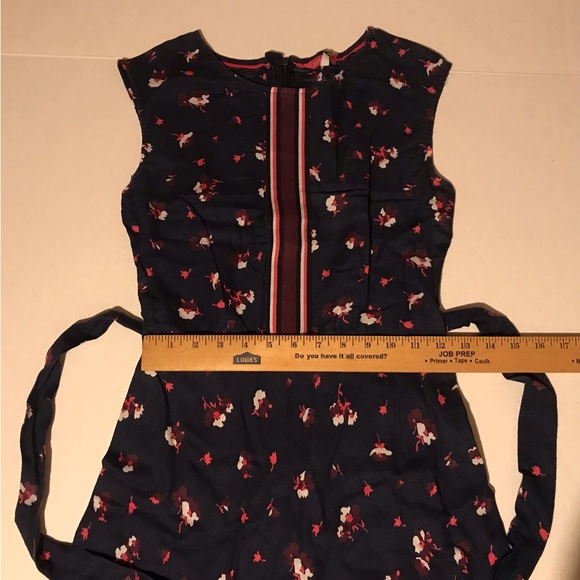 Joules Lucinda Blue Floral Sleeveless Round Neck Zip Up A-Line MIDI Dress Size 2 - Picture 15 of 16